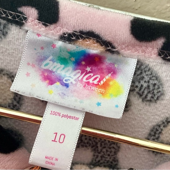 Be Magical Pink and Black Leopard Print Kids Pajama Set - Picture 3 of 9